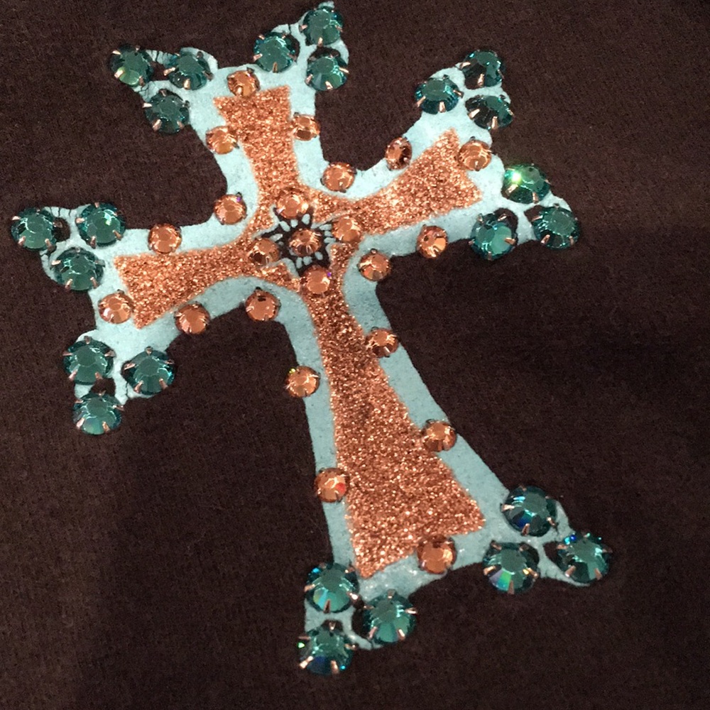 Rhinestone cross hoodie